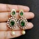 Handmade Brass Metal Jewellery Green Pearl Necklace Set